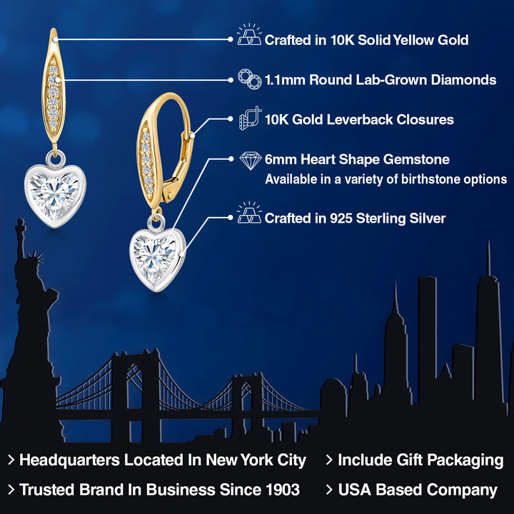 Earrings in 925 Sterling Silver and 10K Yellow Gold