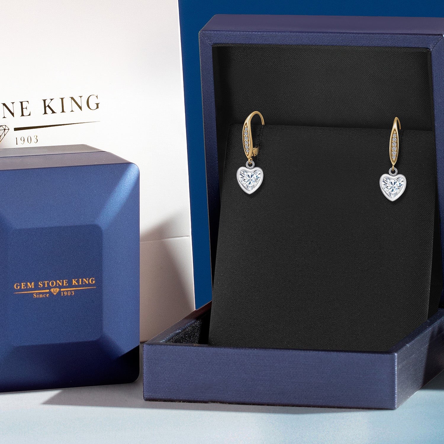 Earrings in 925 Sterling Silver and 10K Yellow Gold