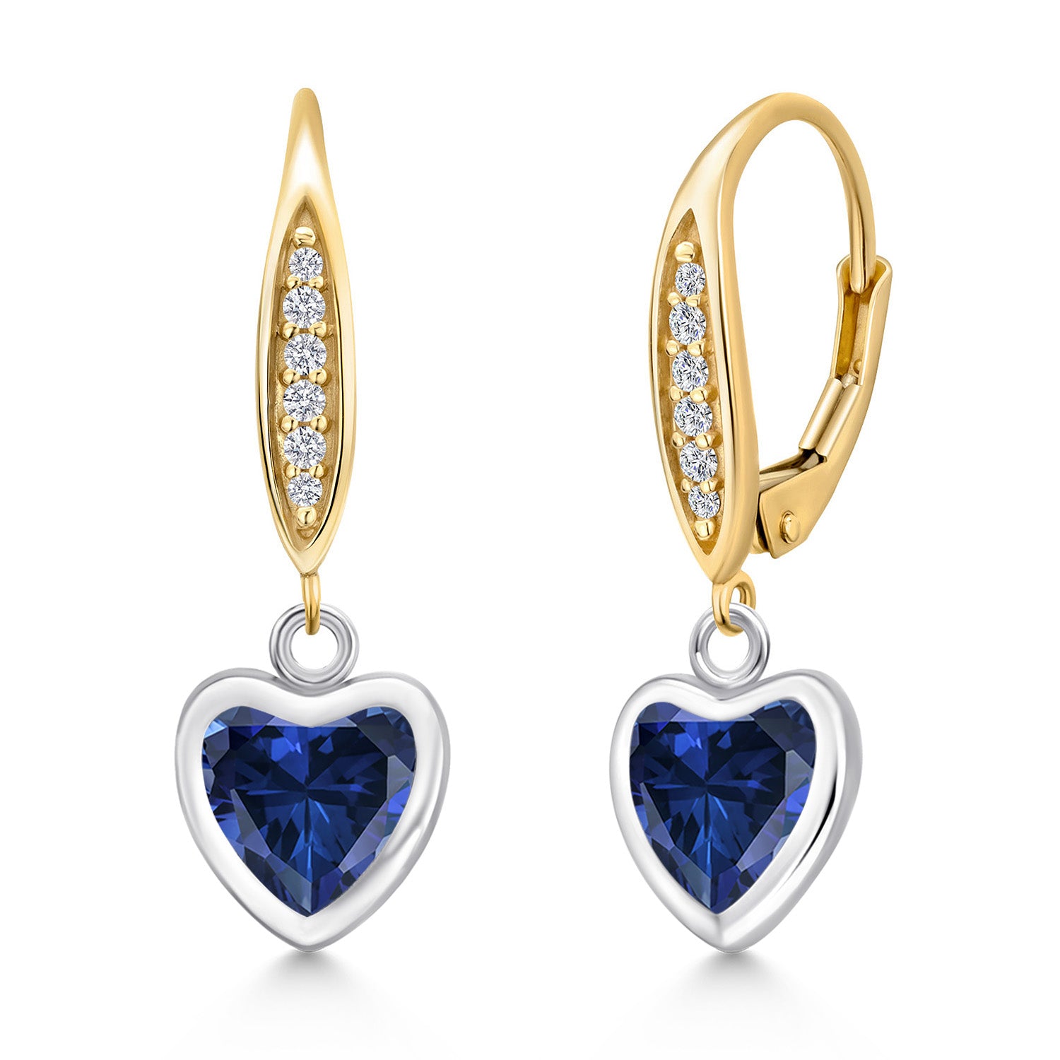 Earrings in 925 Sterling Silver and 10K Yellow Gold