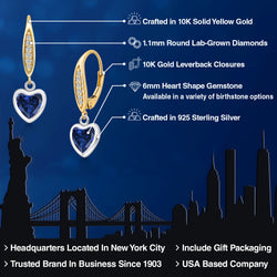 Earrings in 925 Sterling Silver and 10K Yellow Gold