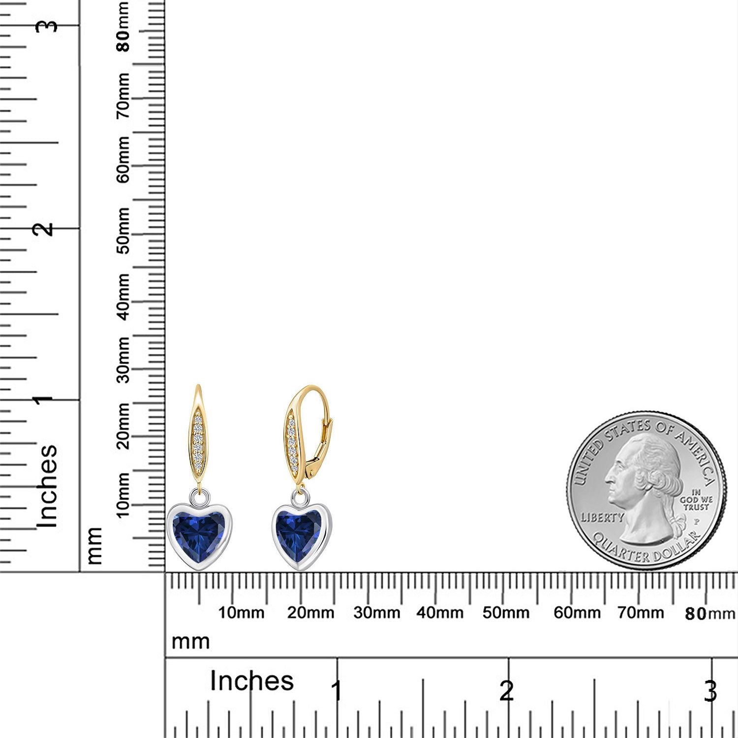 Earrings in 925 Sterling Silver and 10K Yellow Gold