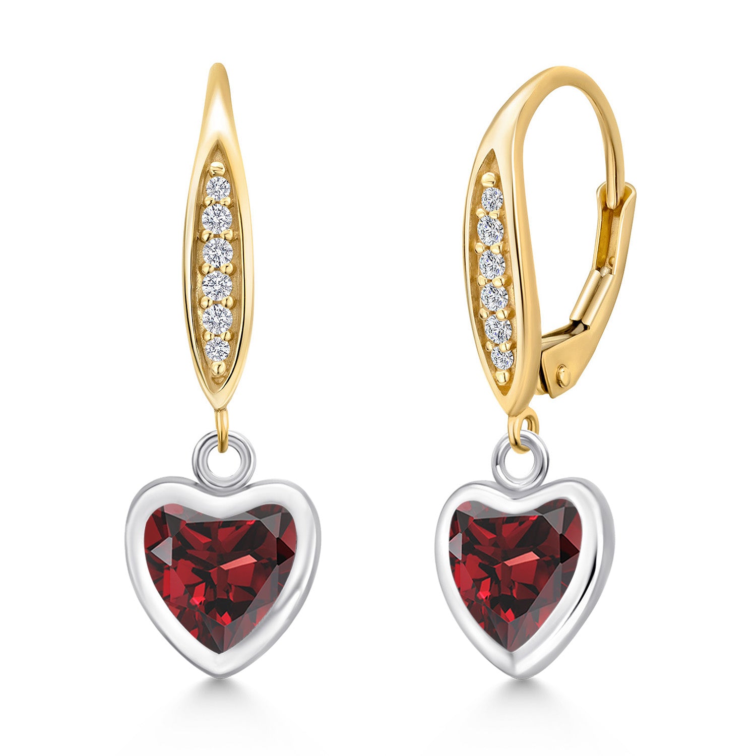 Earrings in 925 Sterling Silver and 10K Yellow Gold
