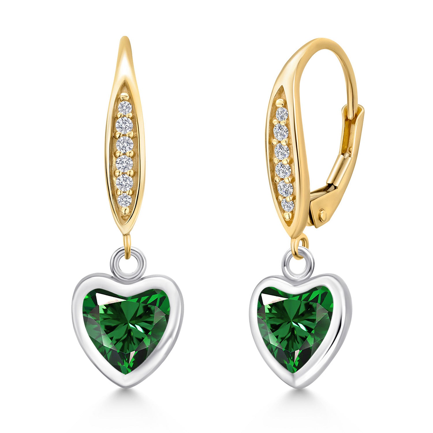 Earrings in 925 Sterling Silver and 10K Yellow Gold