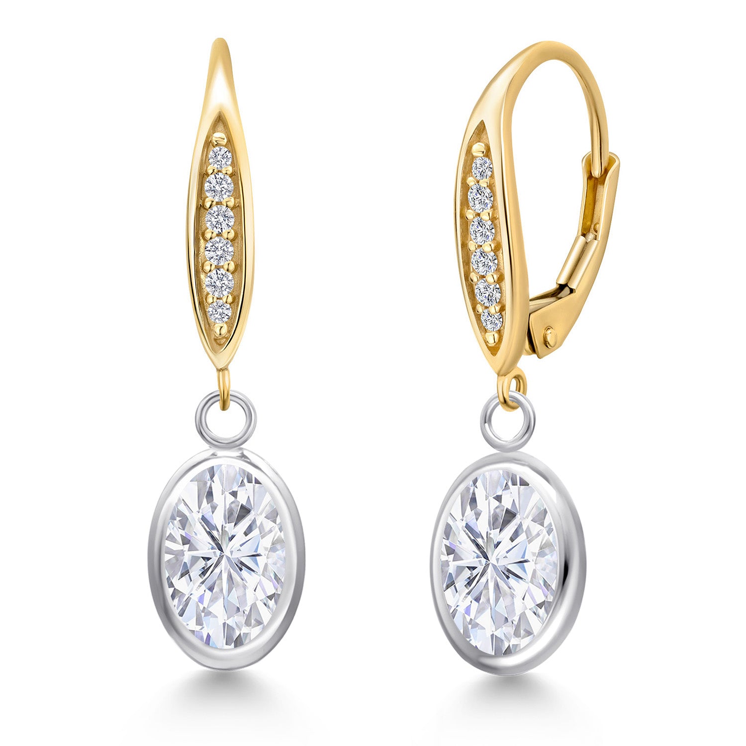 Earrings in 925 Sterling Silver and 10K Yellow Gold