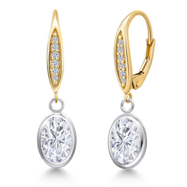 Earrings in 925 Sterling Silver and 10K Yellow Gold
