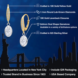 Earrings in 925 Sterling Silver and 10K Yellow Gold