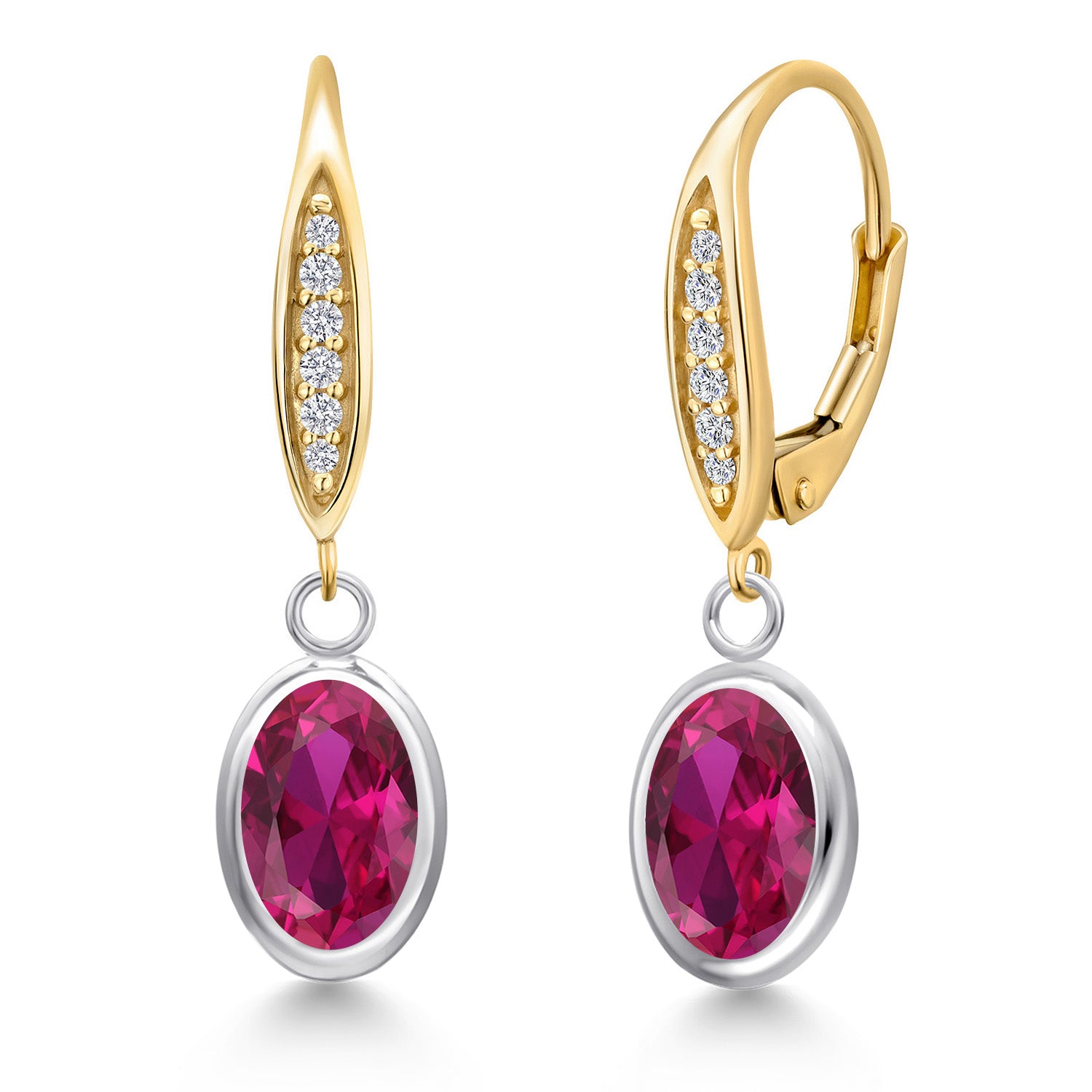Earrings in 925 Sterling Silver and 10K Yellow Gold