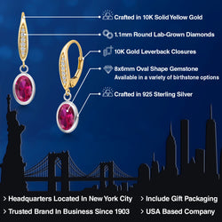 Earrings in 925 Sterling Silver and 10K Yellow Gold