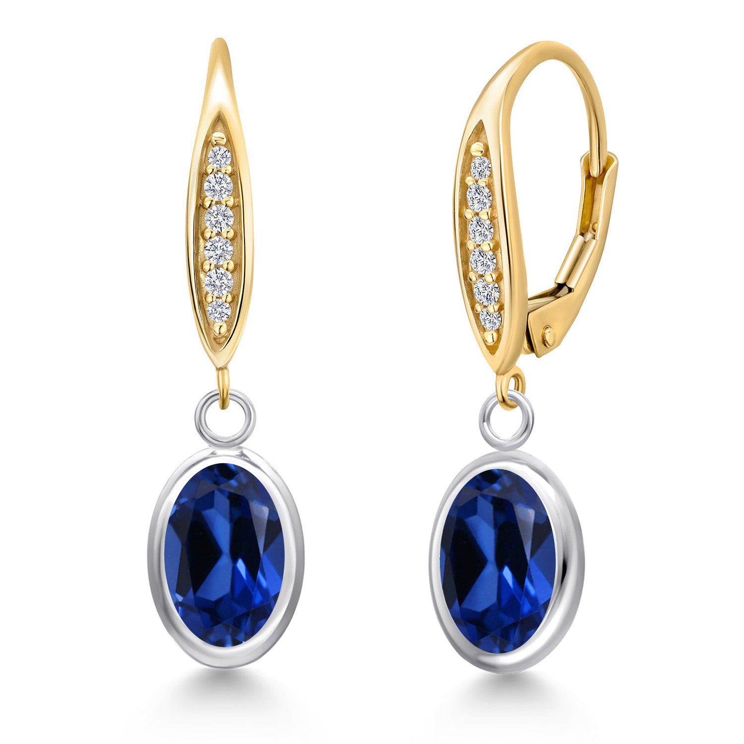 Earrings in 925 Sterling Silver and 10K Yellow Gold
