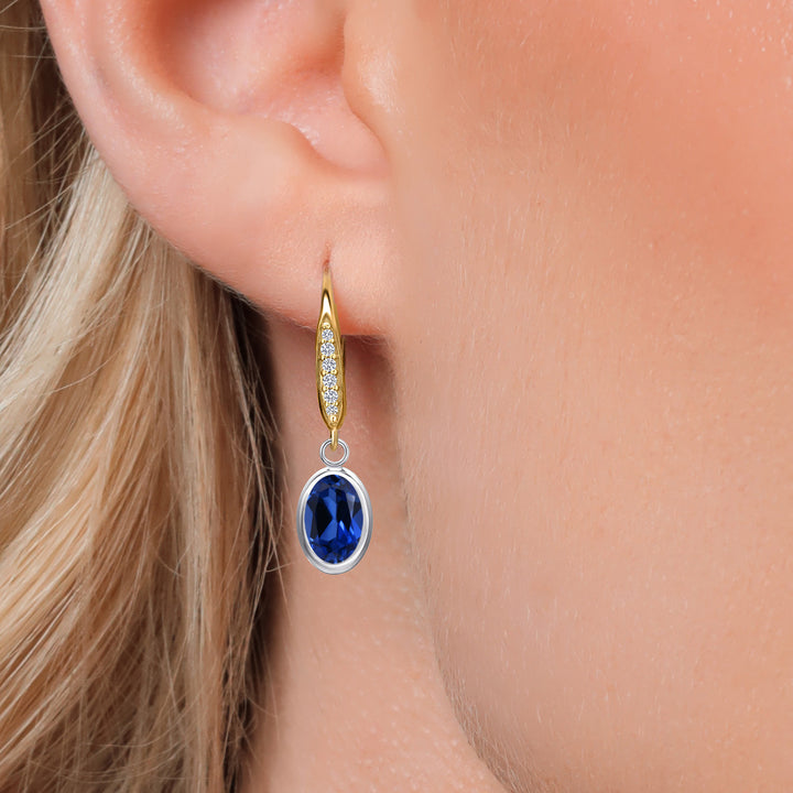 Earrings in 925 Sterling Silver and 10K Yellow Gold
