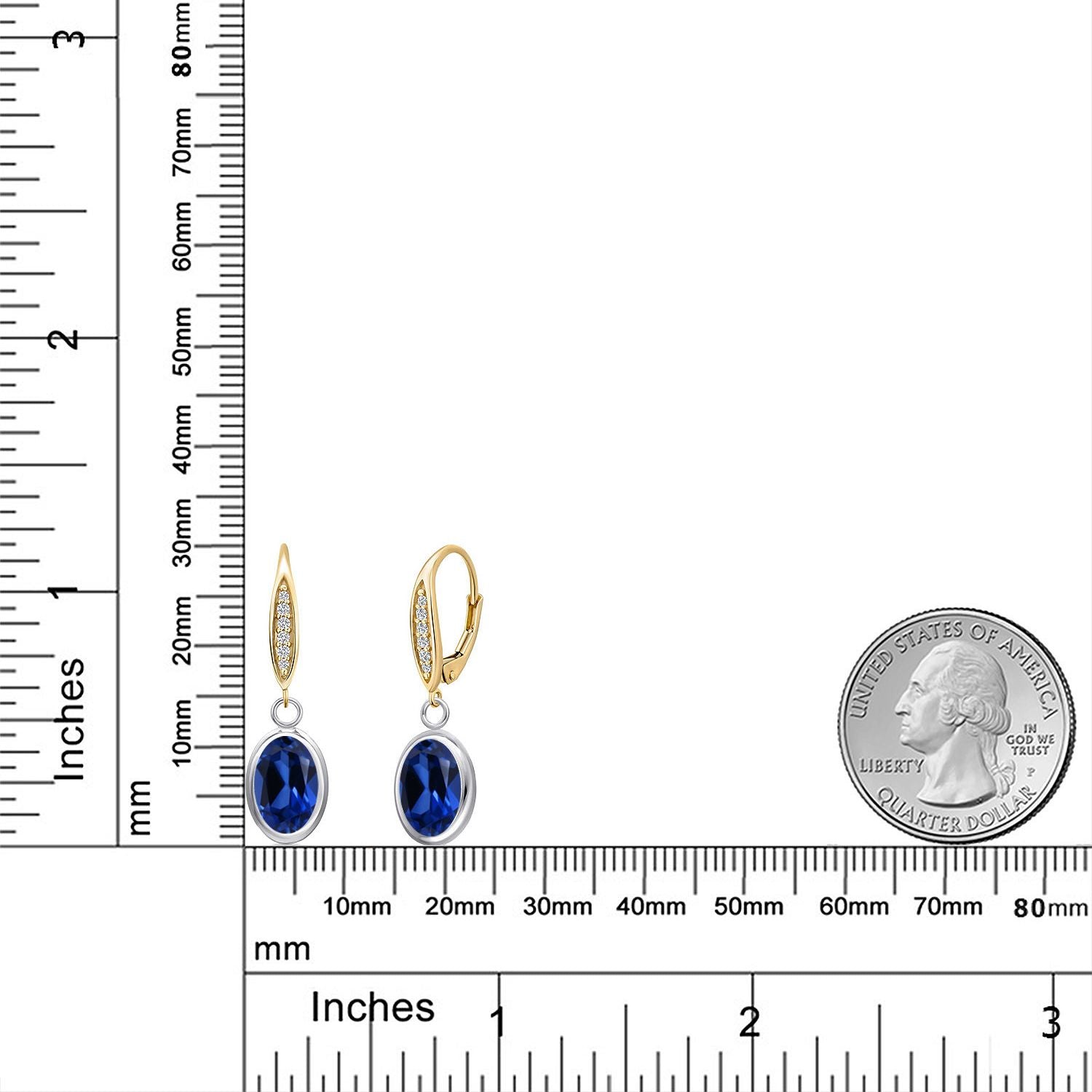 Earrings in 925 Sterling Silver and 10K Yellow Gold