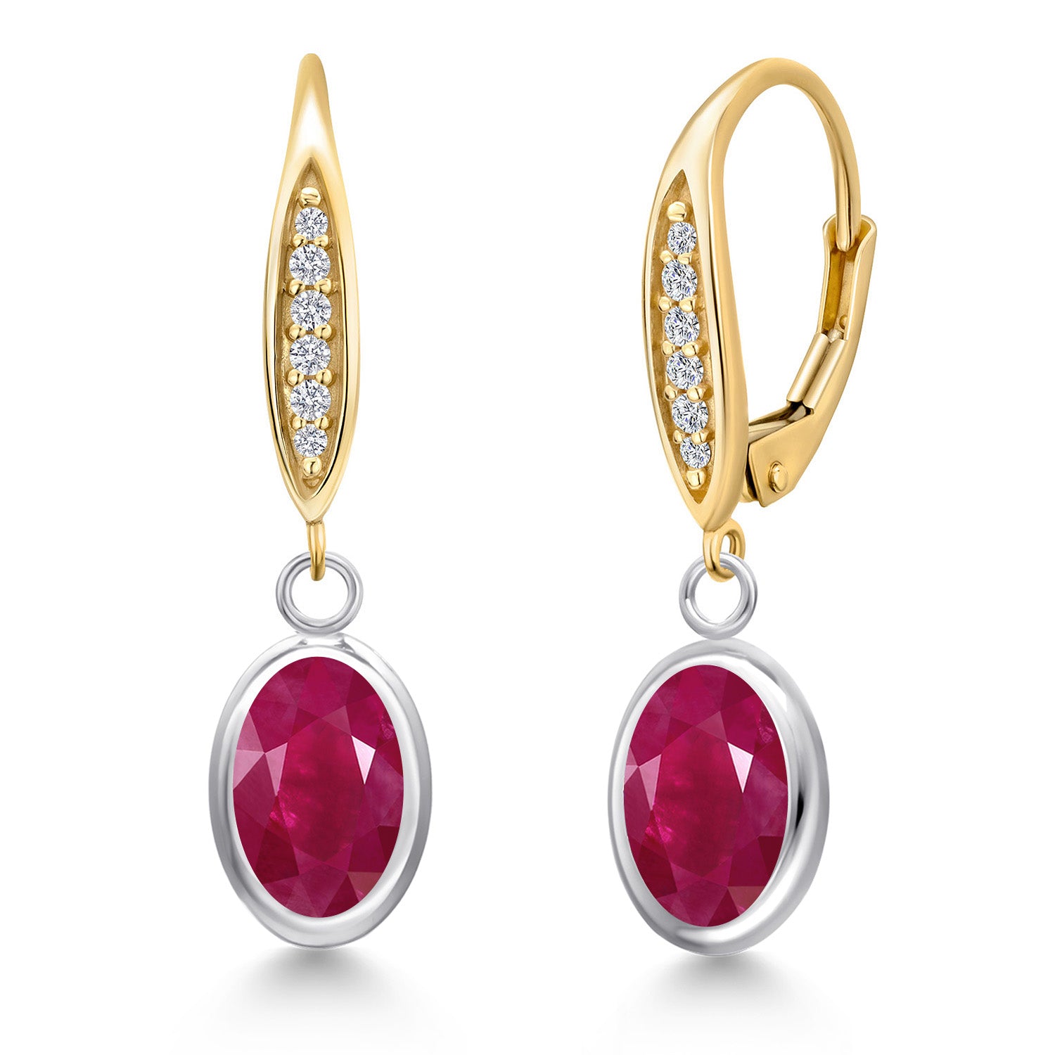 Earrings in 925 Sterling Silver and 10K Yellow Gold