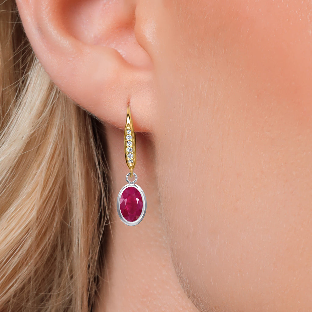 Earrings in 925 Sterling Silver and 10K Yellow Gold