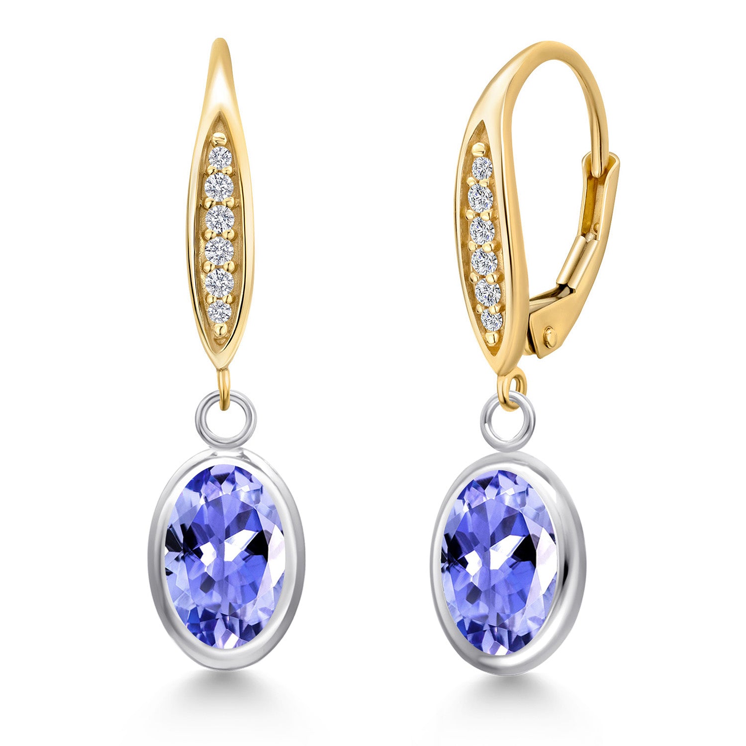 Earrings in 925 Sterling Silver and 10K Yellow Gold