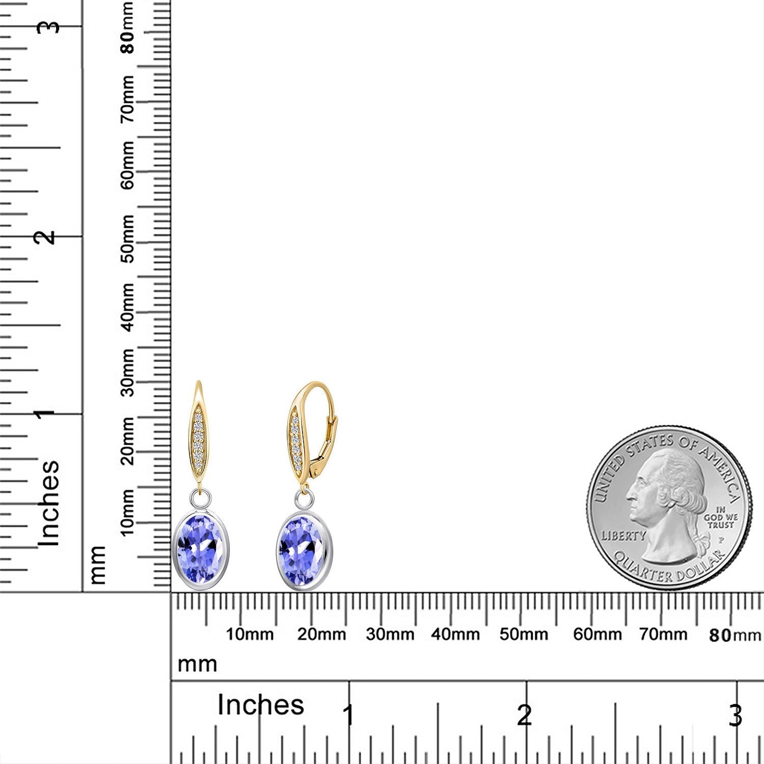 Earrings in 925 Sterling Silver and 10K Yellow Gold