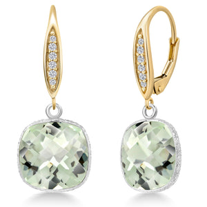 Earrings in 925 Sterling Silver and 10K Yellow Gold