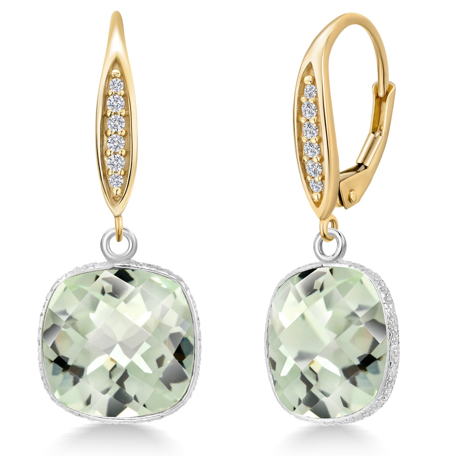 Earrings in 925 Sterling Silver and 10K Yellow Gold