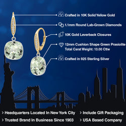 Earrings in 925 Sterling Silver and 10K Yellow Gold