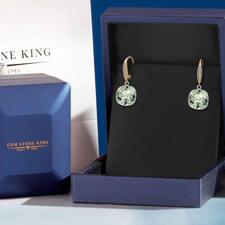 Earrings in 925 Sterling Silver and 10K Yellow Gold