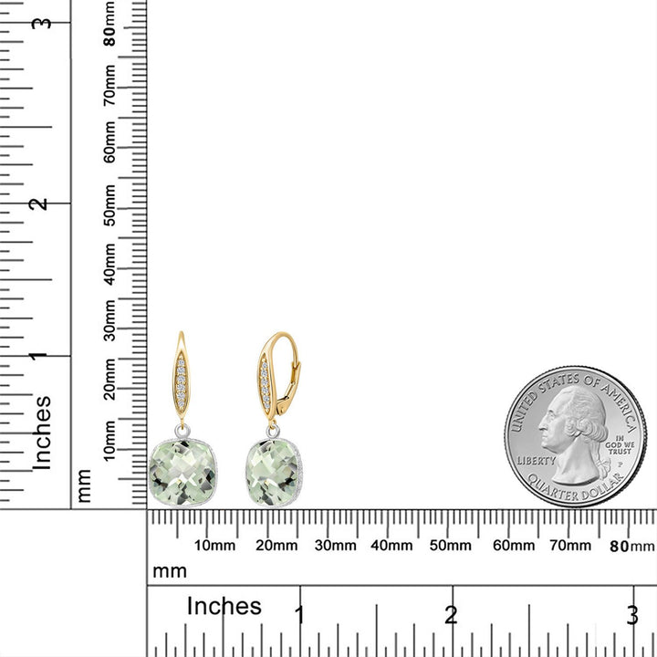 Earrings in 925 Sterling Silver and 10K Yellow Gold