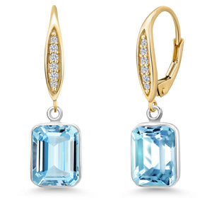Earrings in 925 Sterling Silver and 10K Yellow Gold