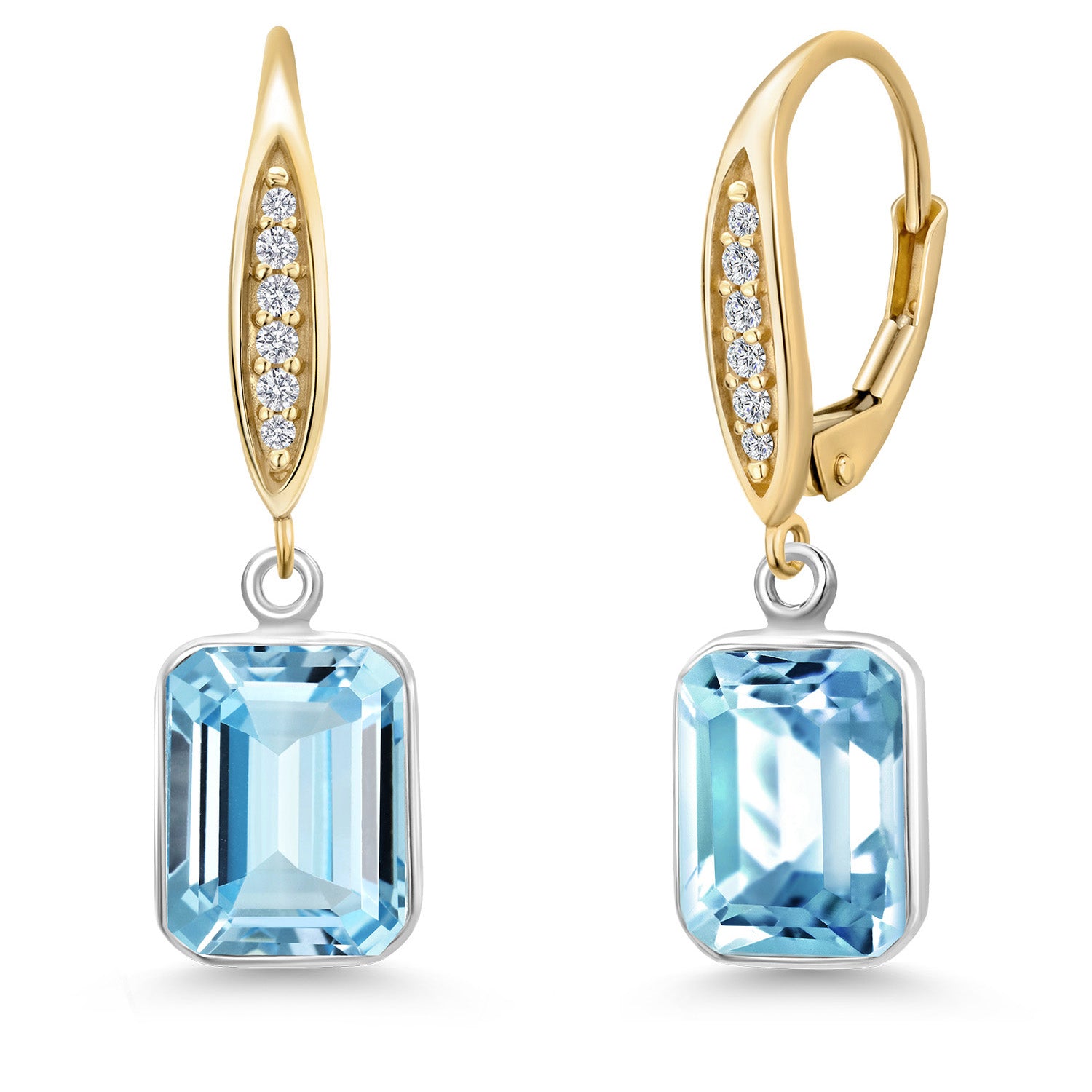 Earrings in 925 Sterling Silver and 10K Yellow Gold