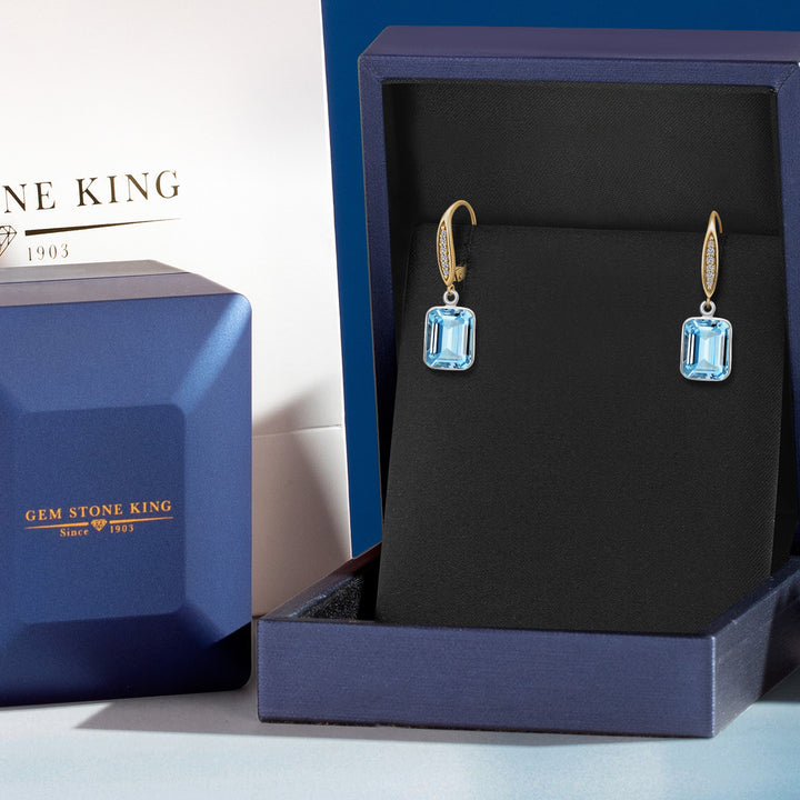 Earrings in 925 Sterling Silver and 10K Yellow Gold