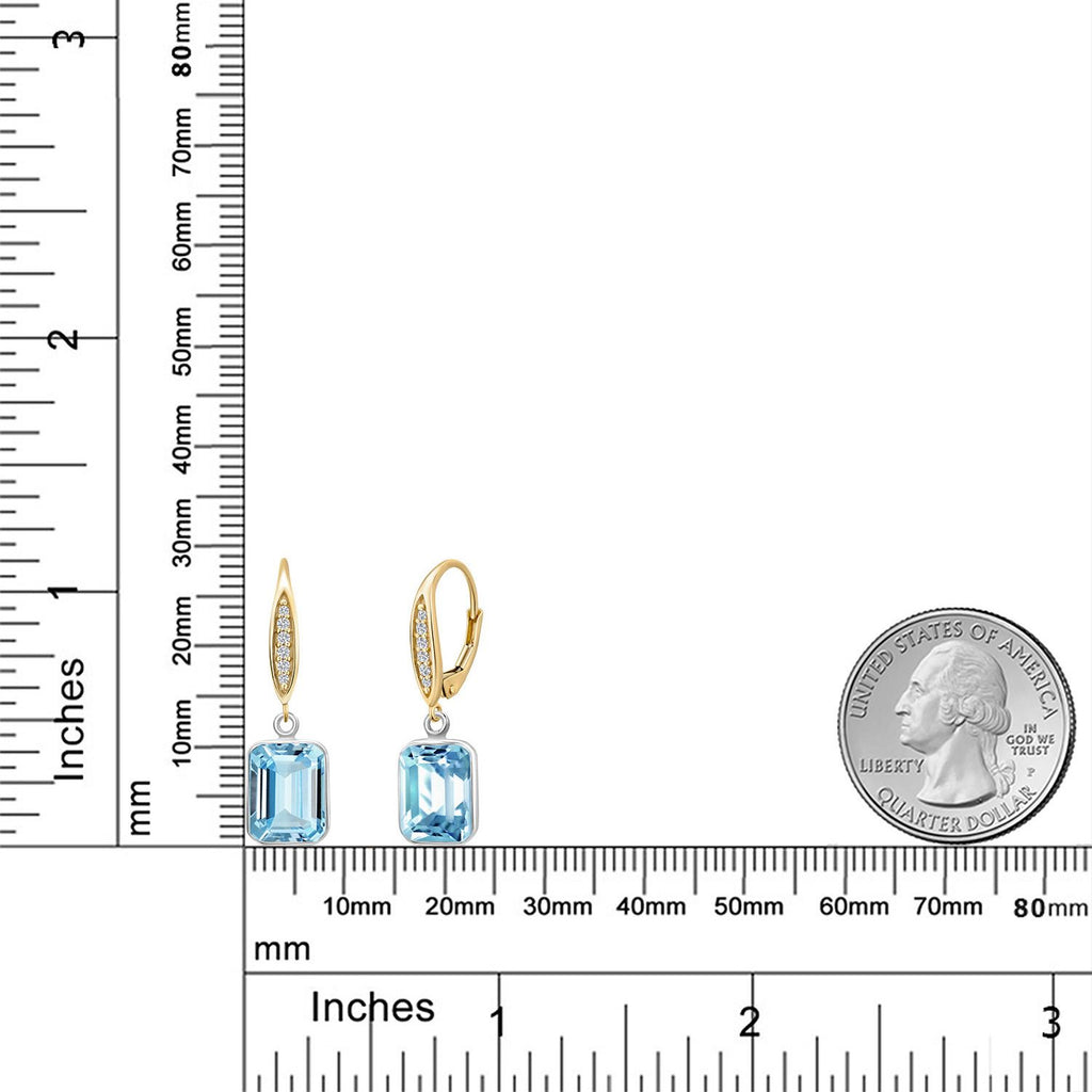 Earrings in 925 Sterling Silver and 10K Yellow Gold
