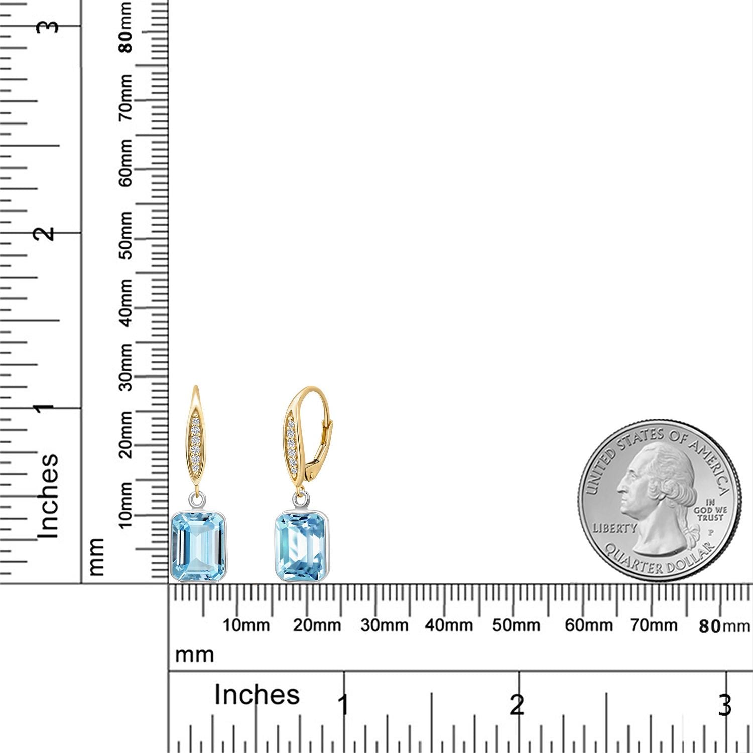 Earrings in 925 Sterling Silver and 10K Yellow Gold