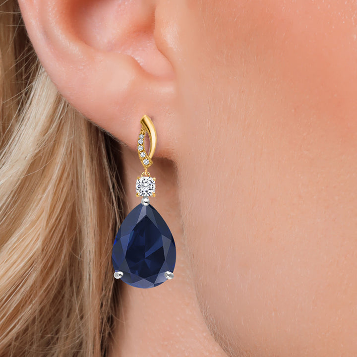 Earrings in 925 Sterling Silver and 10K Yellow Gold