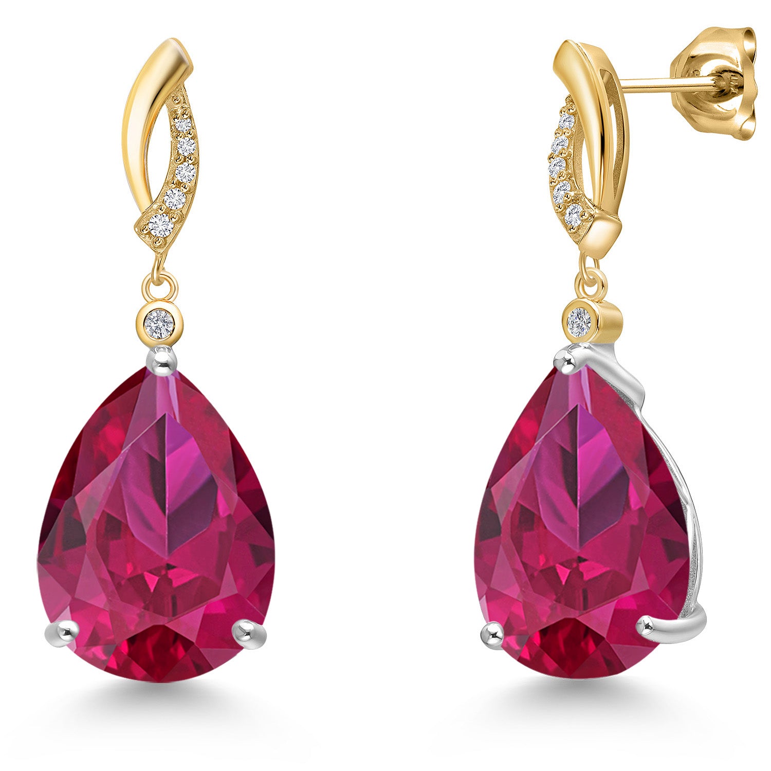 Earrings in 925 Sterling Silver and 10K Yellow Gold