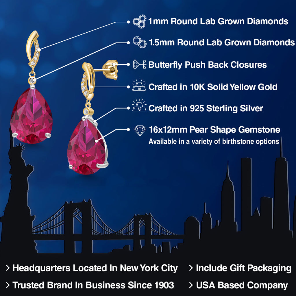 Earrings in 925 Sterling Silver and 10K Yellow Gold