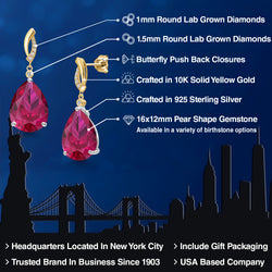 Earrings in 925 Sterling Silver and 10K Yellow Gold