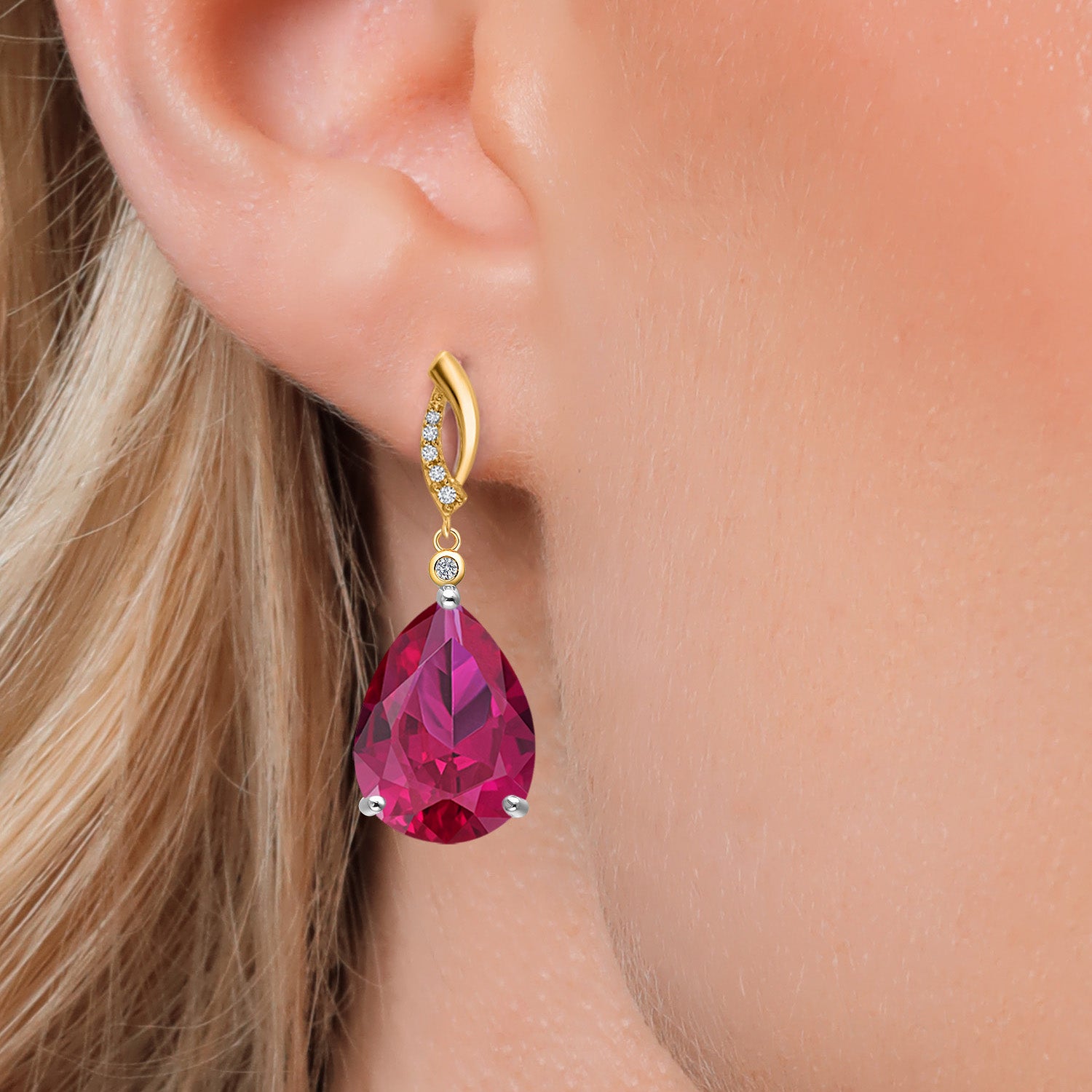 Earrings in 925 Sterling Silver and 10K Yellow Gold