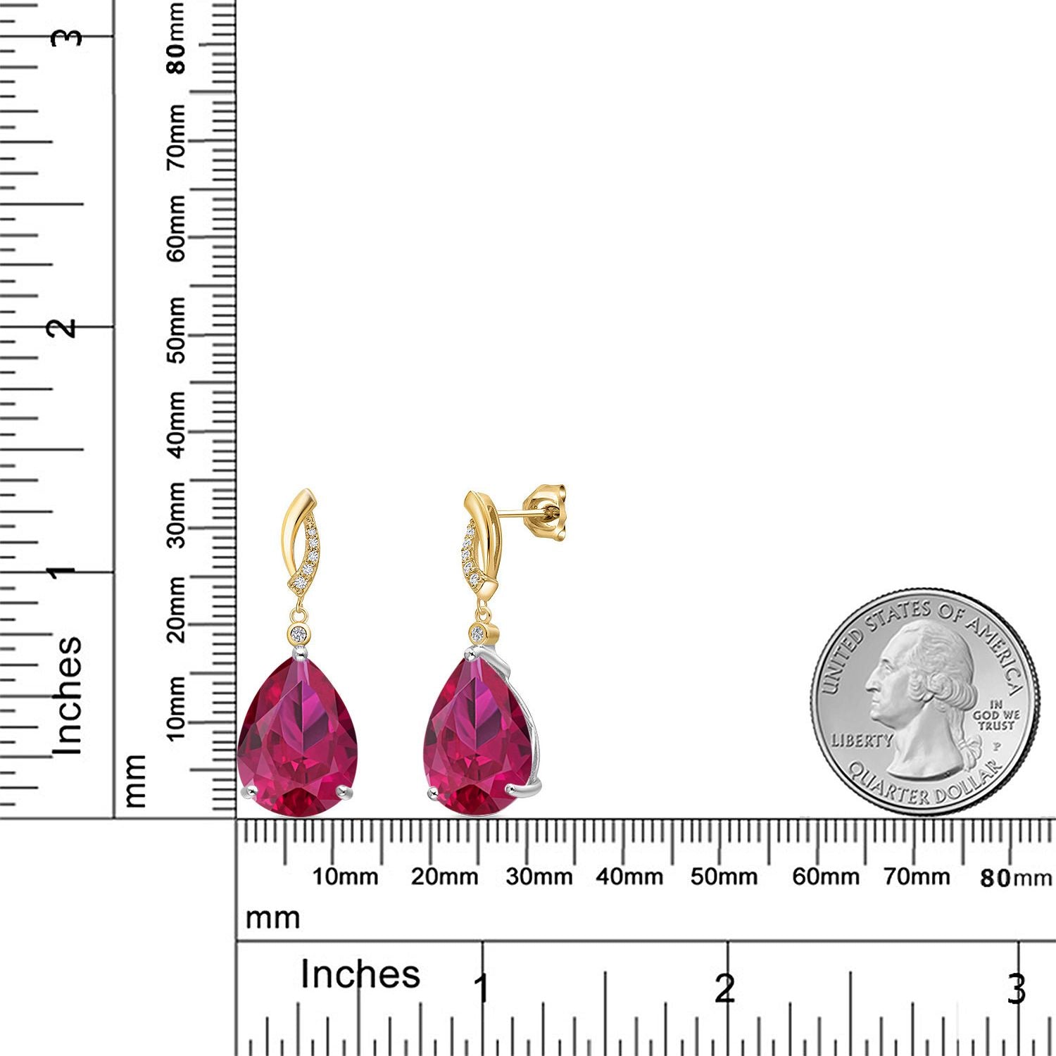 Earrings in 925 Sterling Silver and 10K Yellow Gold
