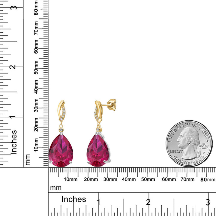 Earrings in 925 Sterling Silver and 10K Yellow Gold