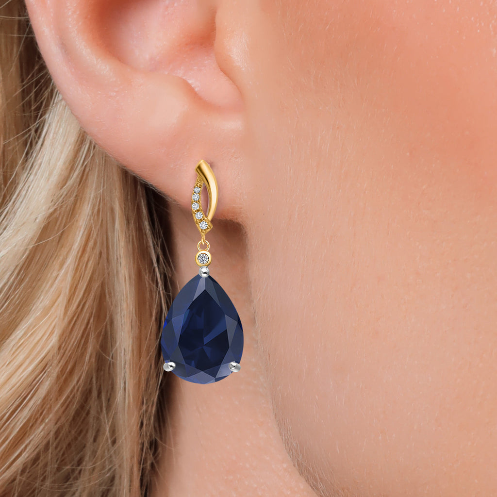 Earrings in 925 Sterling Silver and 10K Yellow Gold