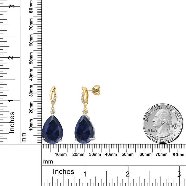 Earrings in 925 Sterling Silver and 10K Yellow Gold
