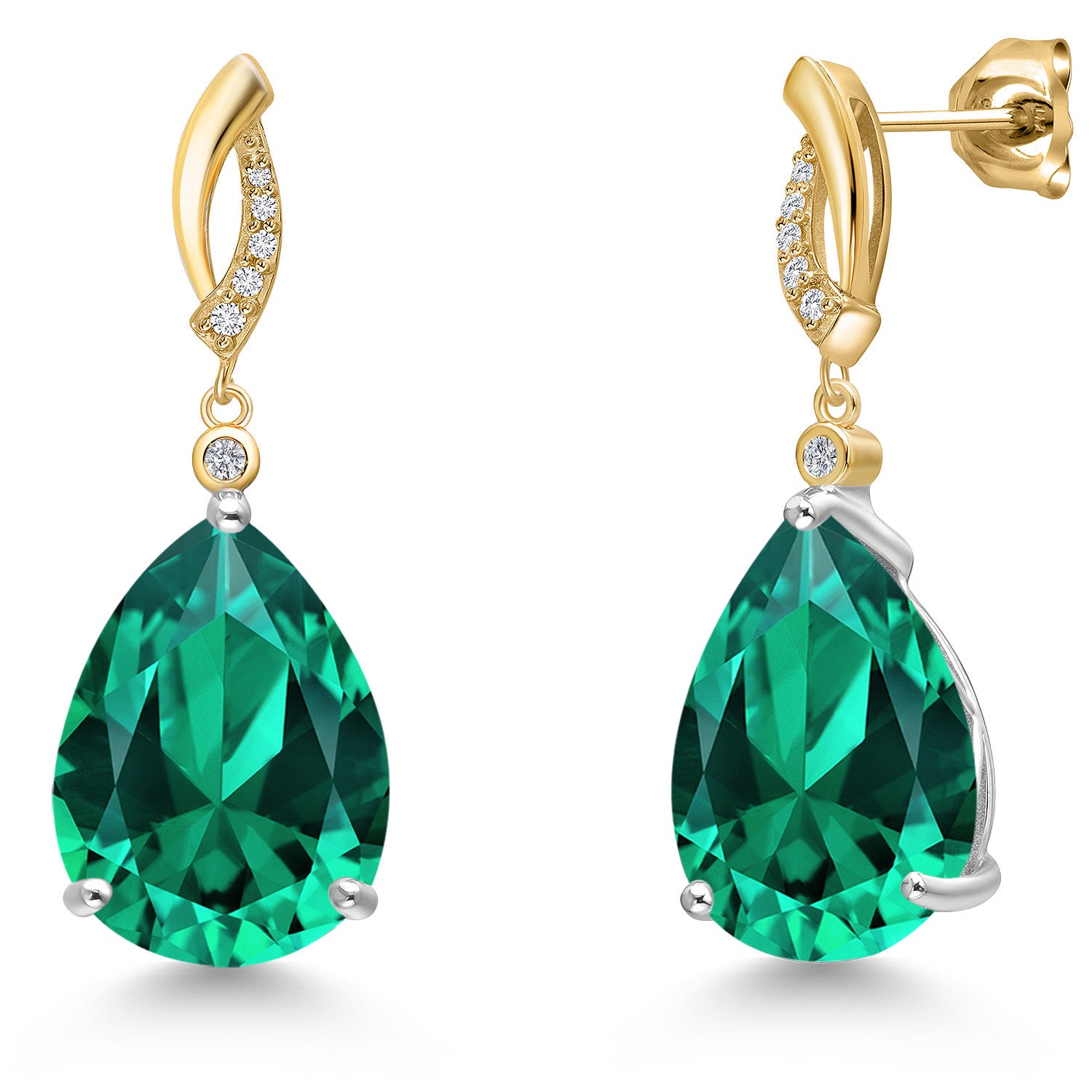 Earrings in 925 Sterling Silver and 10K Yellow Gold