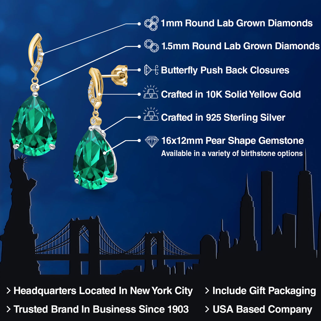 Earrings in 925 Sterling Silver and 10K Yellow Gold