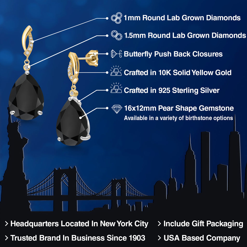 Earrings in 925 Sterling Silver and 10K Yellow Gold