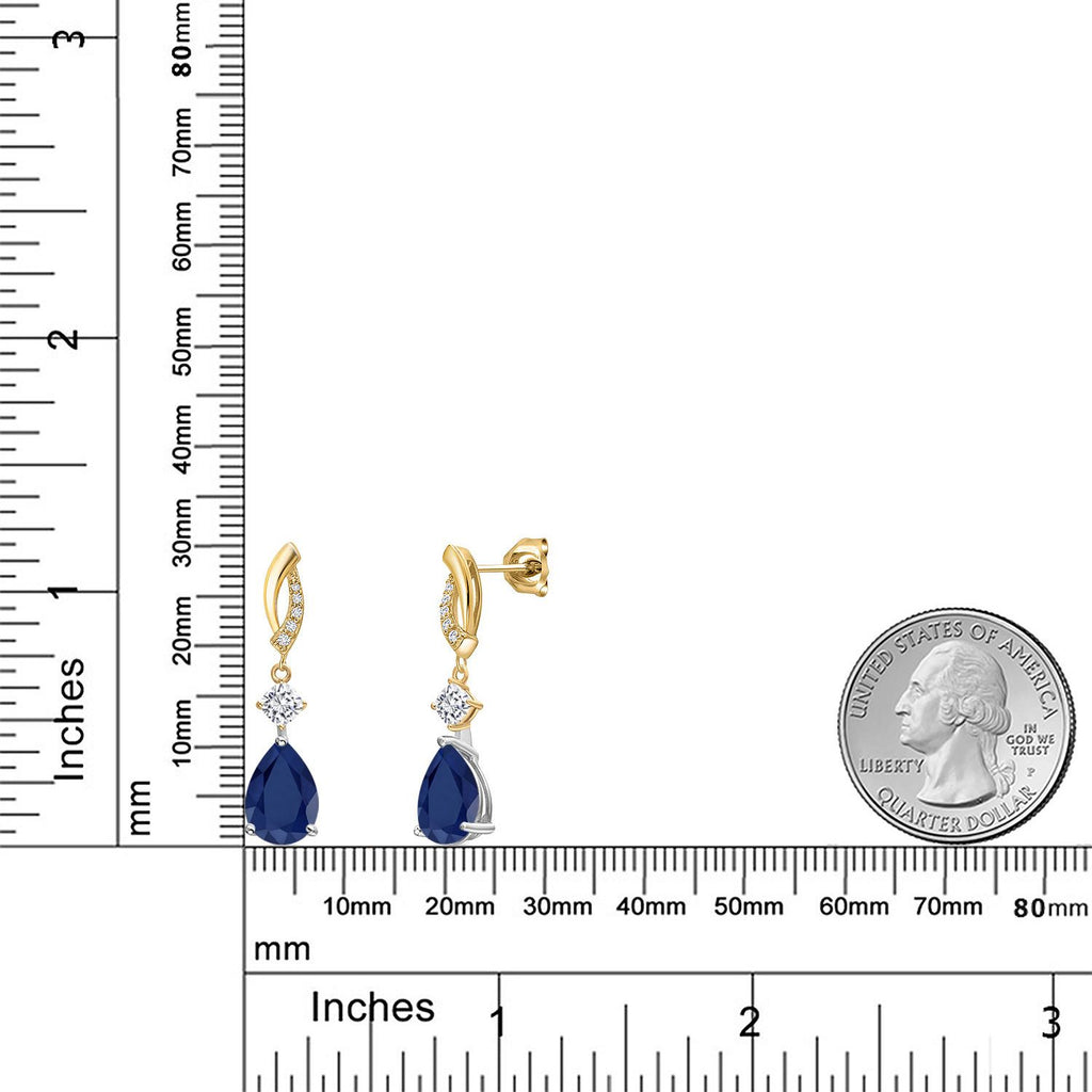 Earrings in 925 Sterling Silver and 10K Yellow Gold