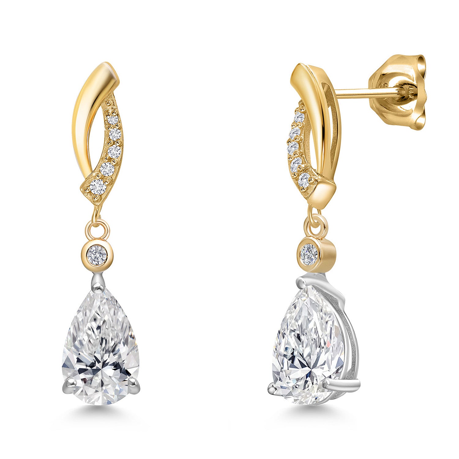 E - F_Earrings in 925 Sterling Silver and 10K Yellow Gold