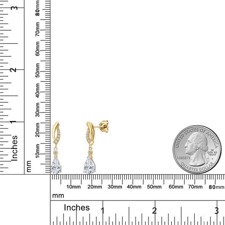 Earrings in 925 Sterling Silver and 10K Yellow Gold