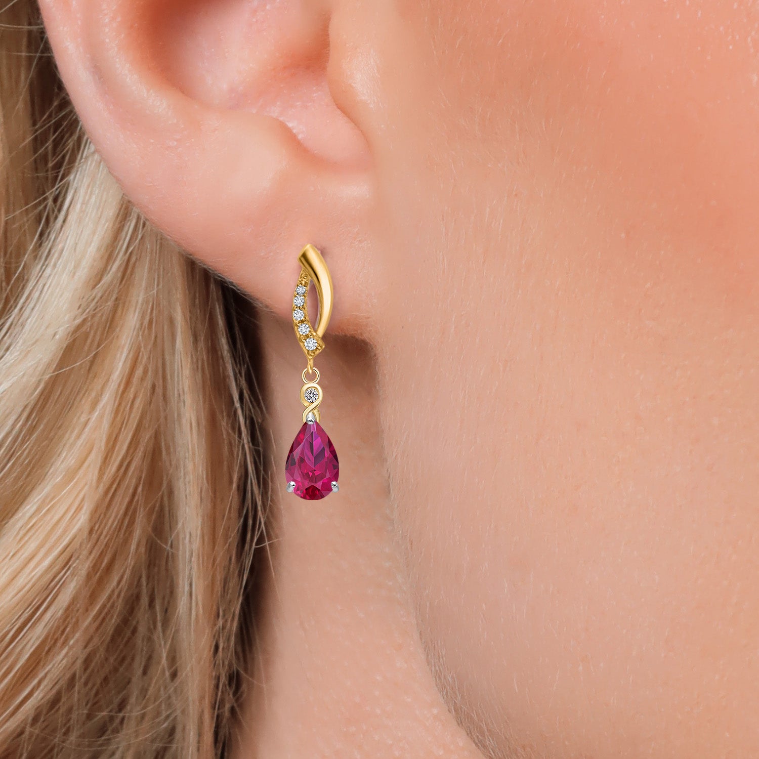 Earrings in 925 Sterling Silver and 10K Yellow Gold