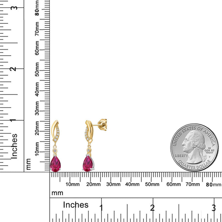 Earrings in 925 Sterling Silver and 10K Yellow Gold