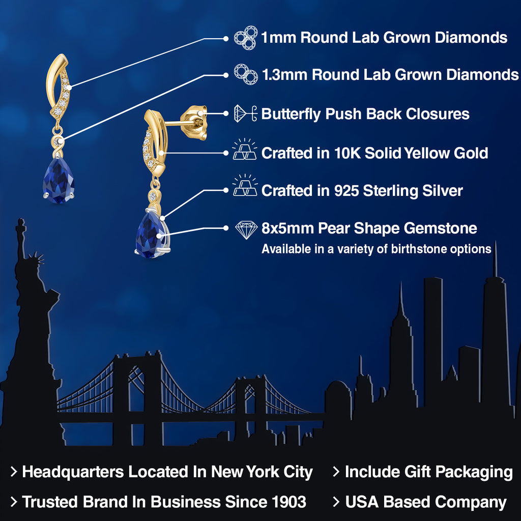 Earrings in 925 Sterling Silver and 10K Yellow Gold