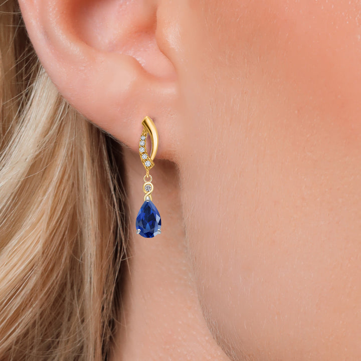 Earrings in 925 Sterling Silver and 10K Yellow Gold