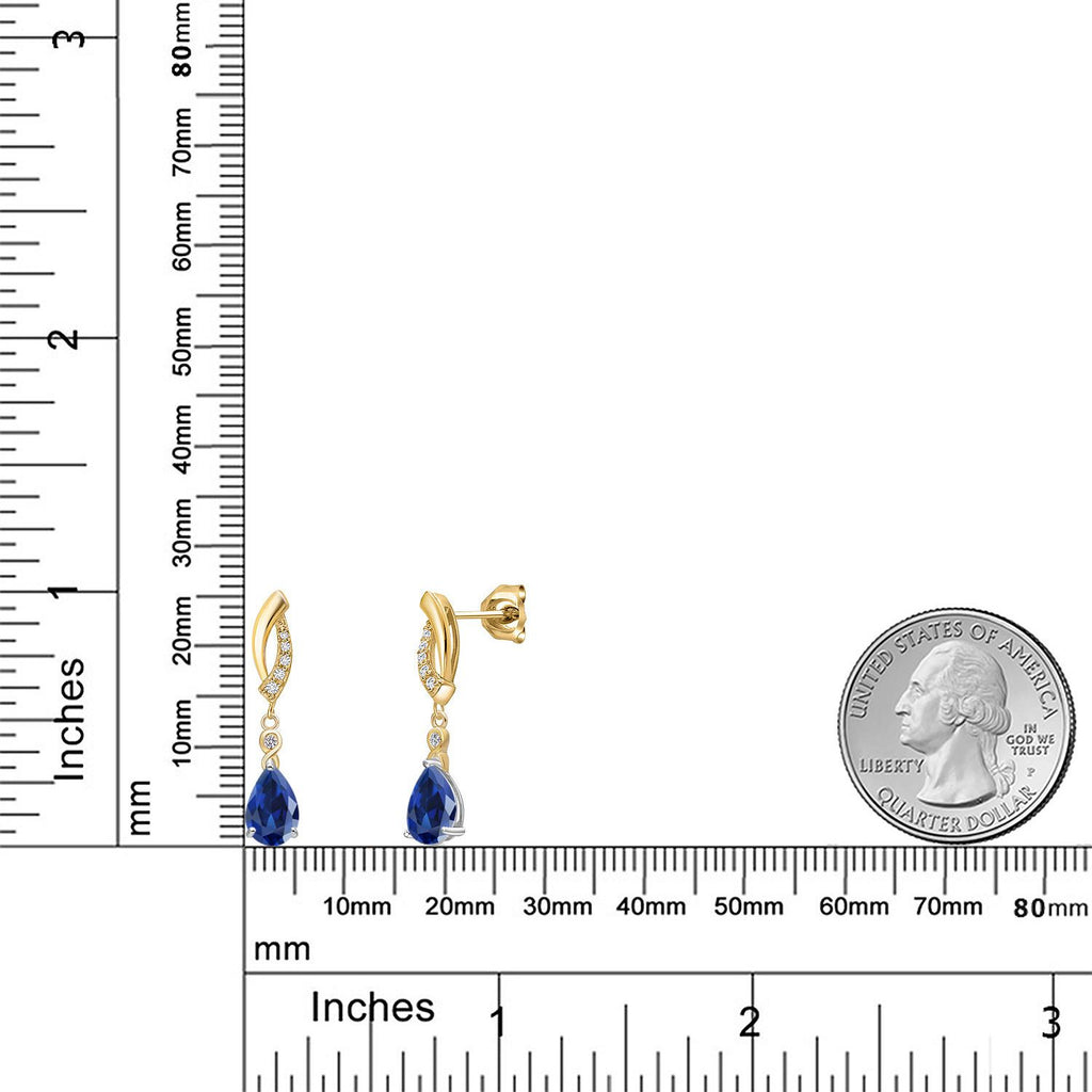 Earrings in 925 Sterling Silver and 10K Yellow Gold