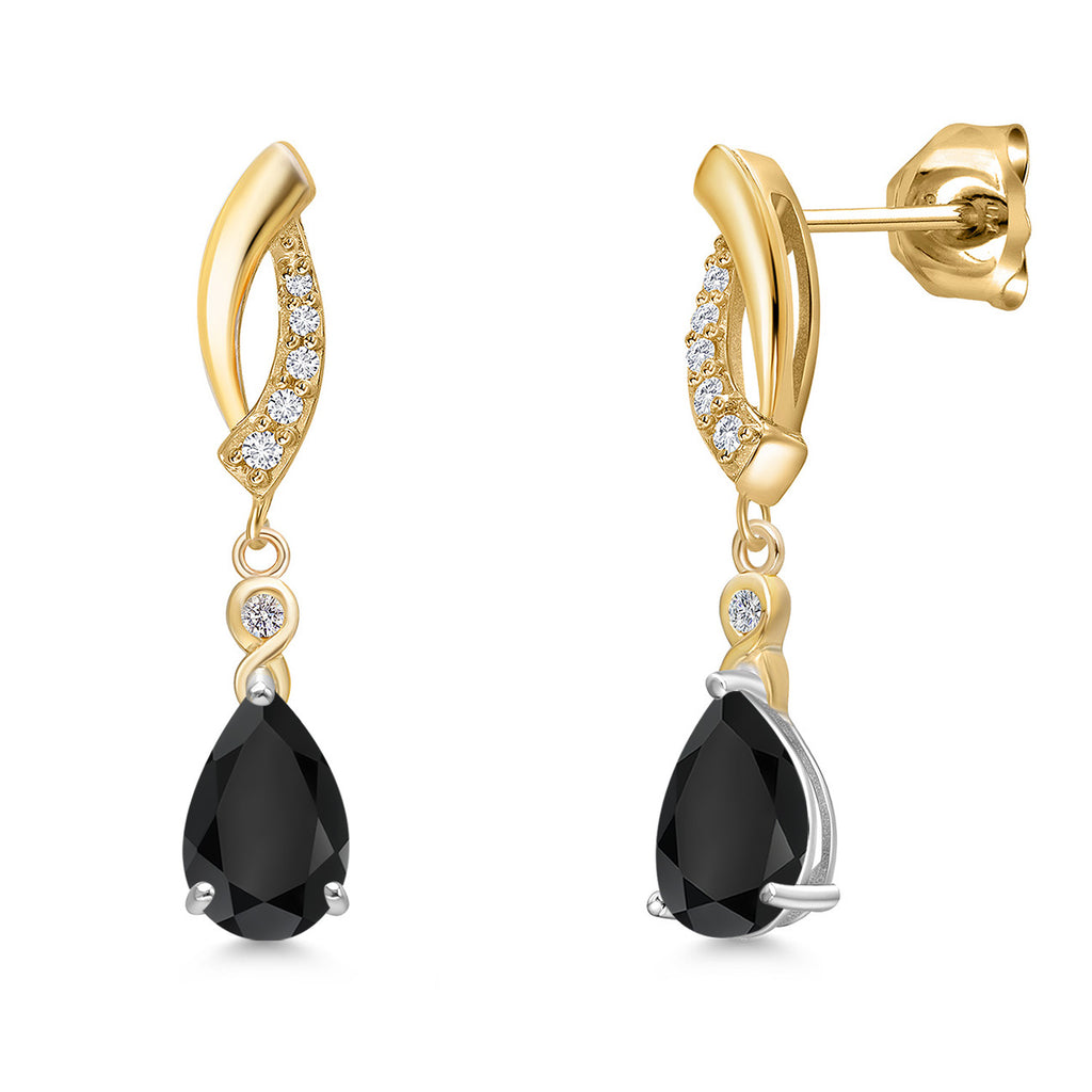 Earrings in 925 Sterling Silver and 10K Yellow Gold